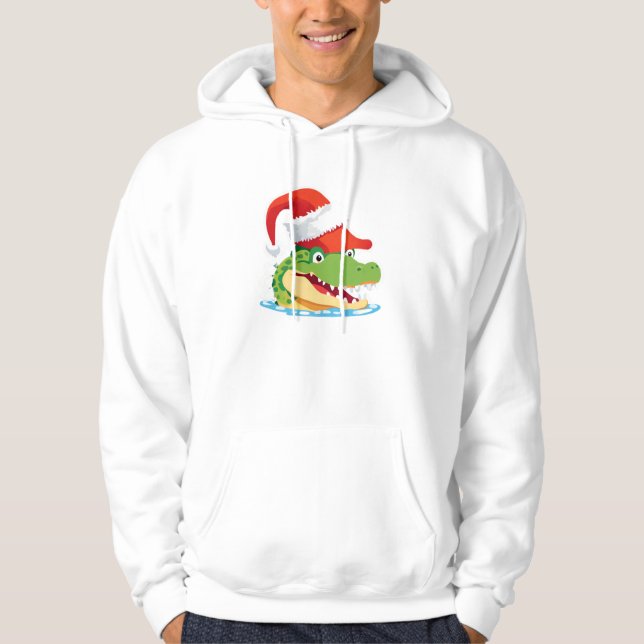 Sudadera cocodrilo cocodrilo lagarto de Navidades (Anverso)