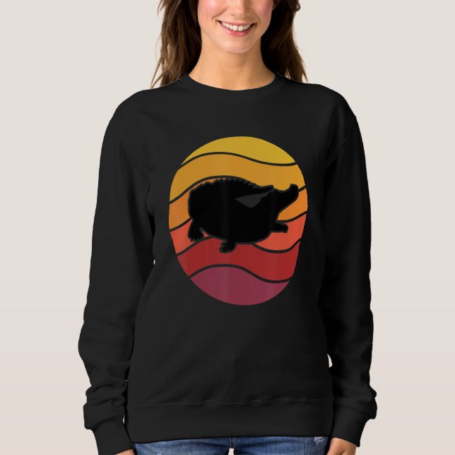 Sudadera Cocodrilo cocodrilo Retro Sunset Lover Reptil (Anverso)