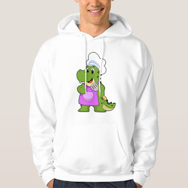 Sudadera Cocodrilo como cocinero con espátula (Anverso)