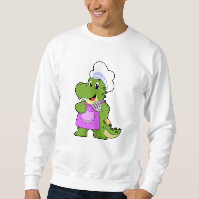 Sudadera Cocodrilo como cocinero con espátula (Anverso)