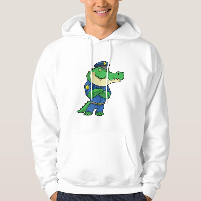 Sudadera Cocodrilo como oficial de policía con uniforme (Anverso)