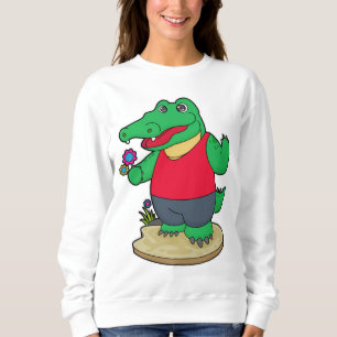 Sudadera Cocodrilo con flores
