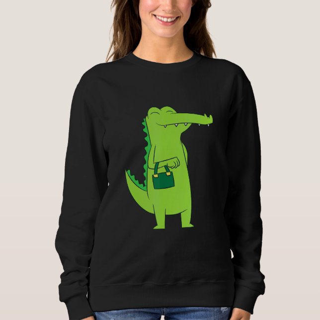 Sudadera Cocodrilo Cubierto Con Bolsa Con Bolso (Anverso)