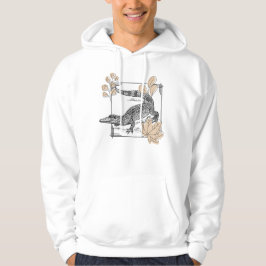 Sudadera Cocodrilo Vintage & Hojas de Otoño