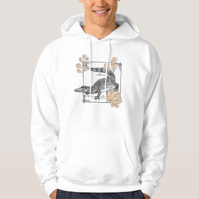 Sudadera Cocodrilo Vintage & Hojas de Otoño (Anverso)