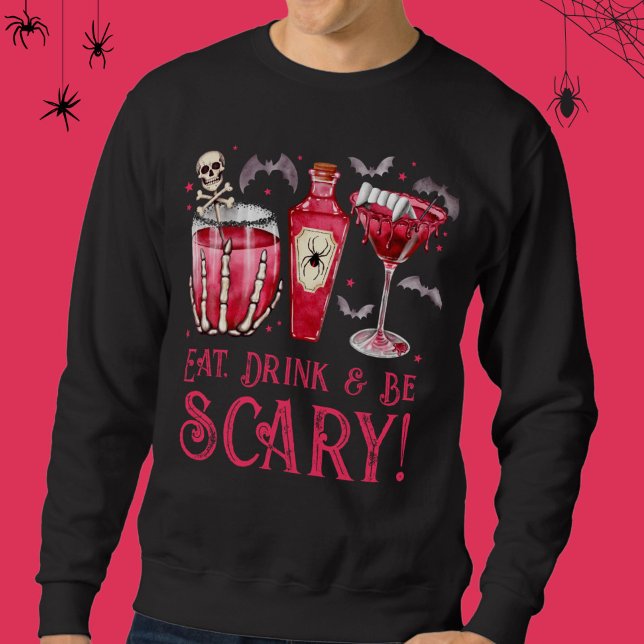 Sudadera Cócteles de Halloween para comer, beber y tener mi (Eat, Drink and Be Scary Halloween Cocktails Sweatshirt)