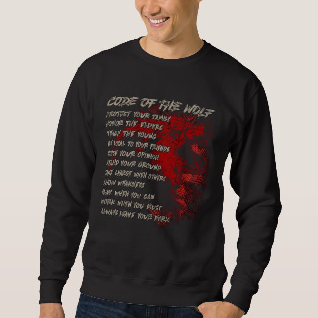 Sudadera Code Of The Wolf Protect You Family Viking Wolf Co (Anverso)