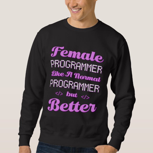 Sudadera Coder Female Developer Coding Software Engineer Pr (Anverso)