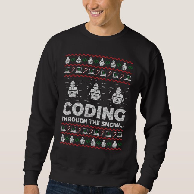 Sudadera Codificación A Través De La Nieve Navidades Fea Du (Anverso)