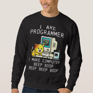 Sudadera Codificación de la bip de gatos del programador