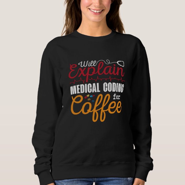 Sudadera Codificación médica para código médico para café C (Anverso)