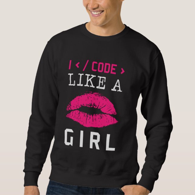 Sudadera Código Como Un Chica Lips Software De Programación (Anverso)