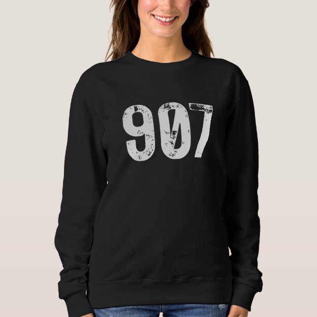 Sudadera Código de área 907 Alaska Código de área de teléfo (Anverso)