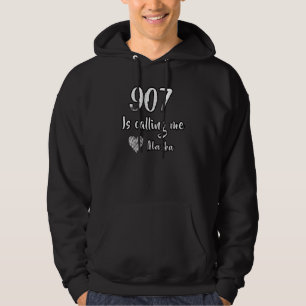 Sudadera Código de área 907 Alaska Llamando a la Vacación d