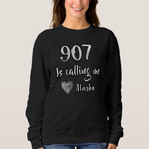 Sudadera Código de área 907 Alaska Llamando a la Vacación d
