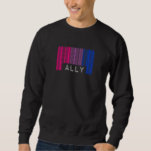 Sudadera Código de barras bisexual Orgullo Ally Queer Aesth