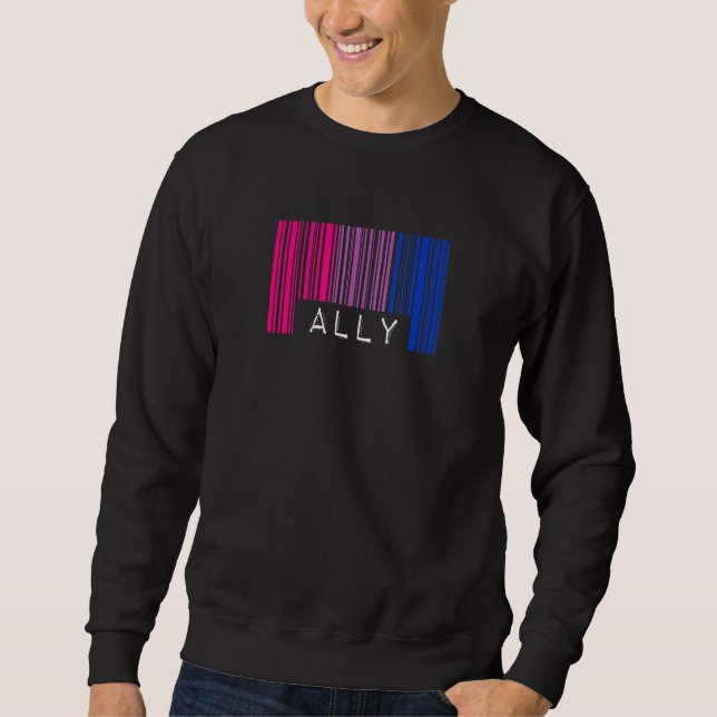 Sudadera Código de barras bisexual Orgullo Ally Queer Aesth (Anverso)