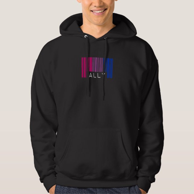 Sudadera Código de barras bisexual Orgullo Ally Queer Aesth (Anverso)