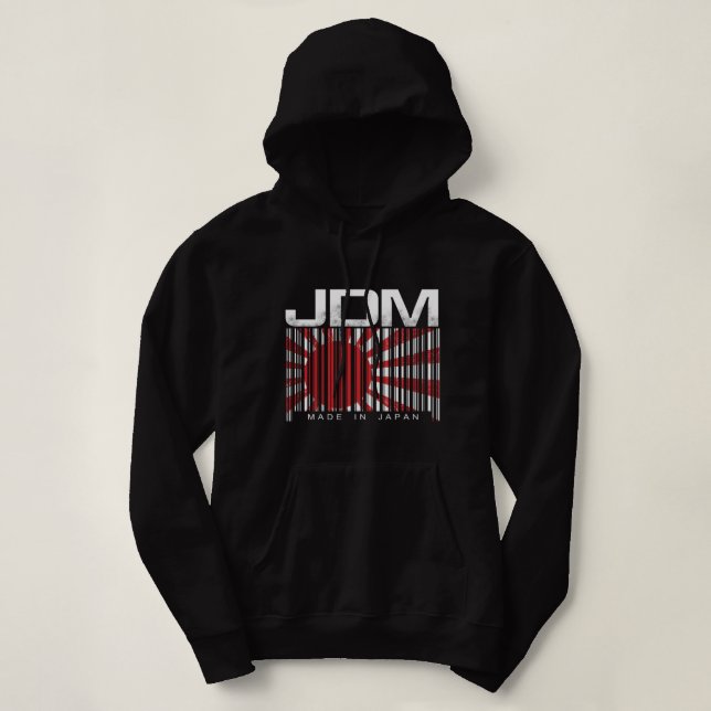 Sudadera Código de barras JDM hecho en Japón MotoSport Mens (Diseño del anverso)