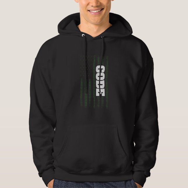Sudadera Código De Programación De Bandera De Ee.Uu. 4 De J (Anverso)