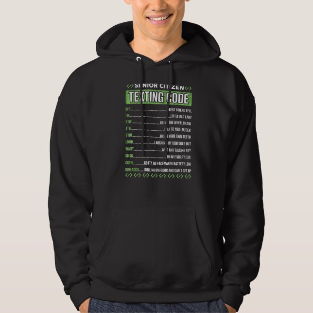Sudadera Código de texto para el abuelo del anciano (Anverso)