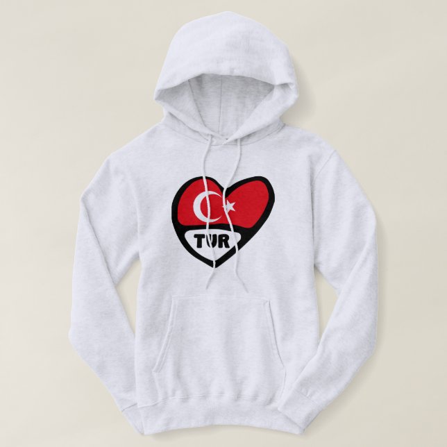 Sudadera Código del país de la bandera del corazón de Turqu (Diseño del anverso)
