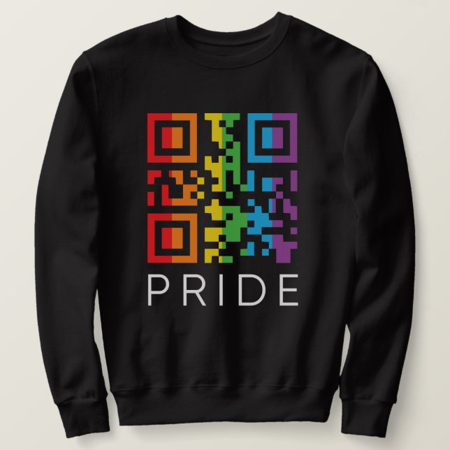 Sudadera Código QR del Arcoiris Orgullo LGBTQIA+ (Anverso del diseño)
