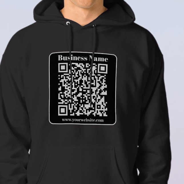 Sudadera Código QR editable Estilo moderno negro y blanco r (Subido por el creador)
