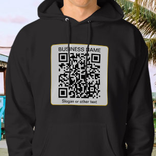 Sudadera Código QR escaneable editable + su nombre comercia