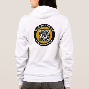 Sudadera Código QR moderno blanco, dorado, negro / Personal