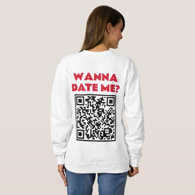 Sudadera Código QR Personalizado – Quieres Salir conmigo/Ca (Reverso completo)
