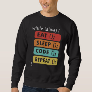 Sudadera Coding Geek Eat Sleep Code Repetir al científico d
