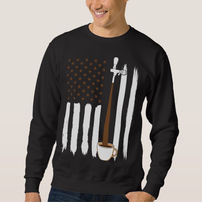 Sudadera Coffee American Flag USA 4th July Coffee (Anverso)