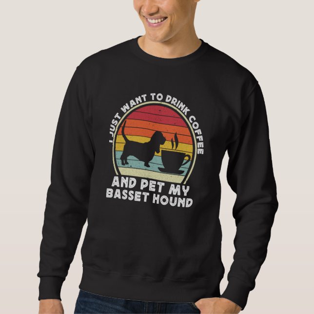 Sudadera Coffee And Basset Hound For Men Women Bassets Dad  (Anverso)