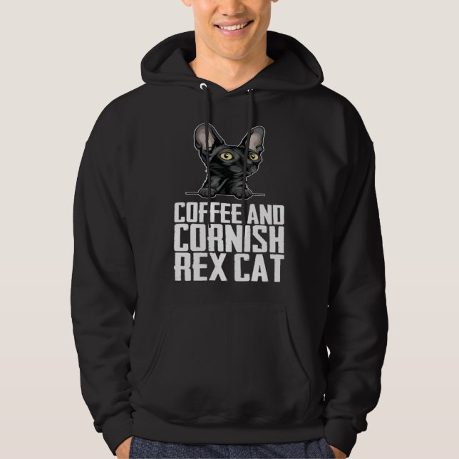 Sudadera Coffee and cornish rex cat (Anverso)