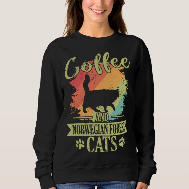 Sudadera Coffee and Norwegian Forest Cat (Anverso)