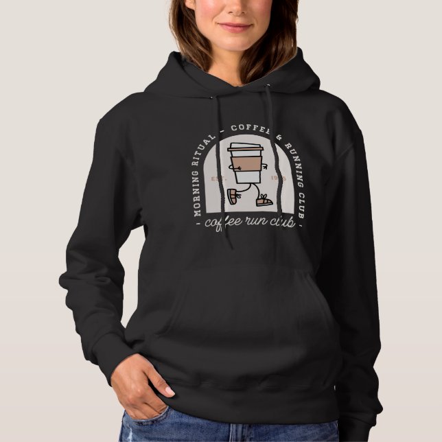Sudadera Coffee and running lovers run club funny (Anverso)