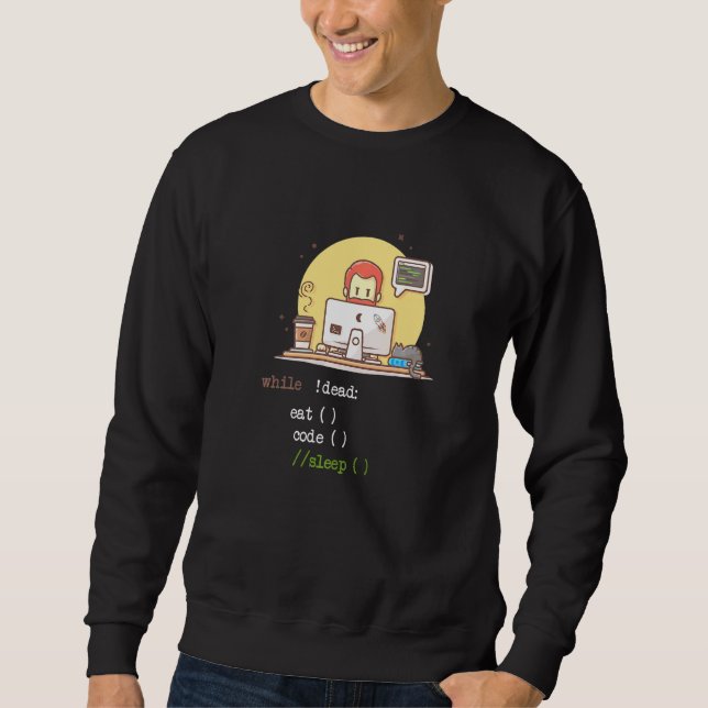 Sudadera Coffee Cat It Program Code Programmer Coder Comput (Anverso)