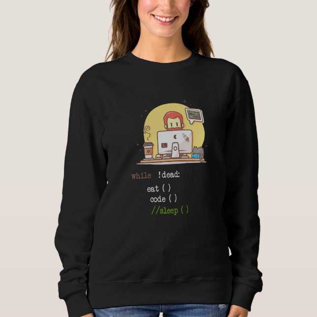 Sudadera Coffee Cat It Program Code Programmer Coder Comput (Anverso)