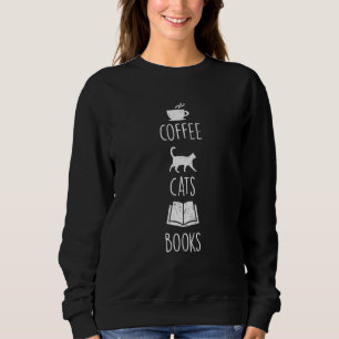 Sudadera Coffee Cats Libros Bookworm Caffeine Lover Hombres