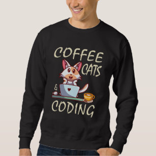 Sudadera Coffee Cats y Coding Coder Programador