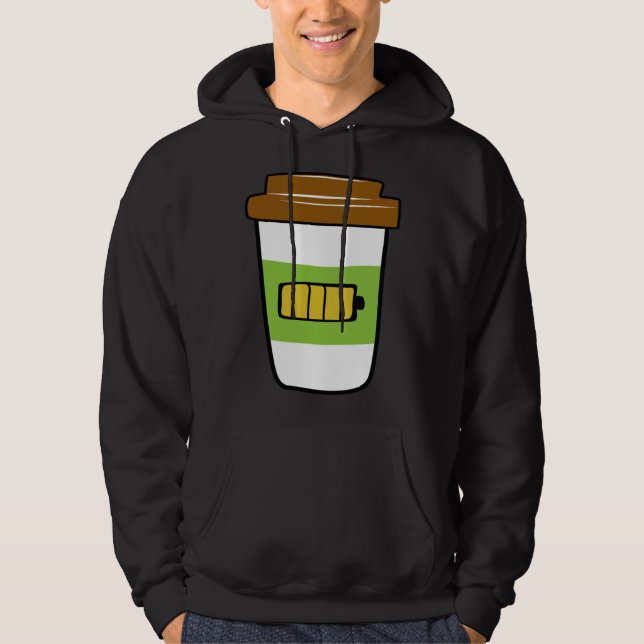Sudadera Coffee Charging  Battery Graphic Plus Size (Anverso)