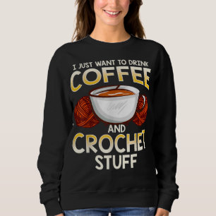 Sudadera Coffee Crochet Y Camiseta Con Tejido De Tejido De