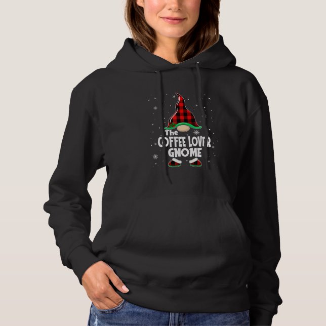 Sudadera Coffee Gnome Buffalo Plaid Matching Family Christm (Anverso)