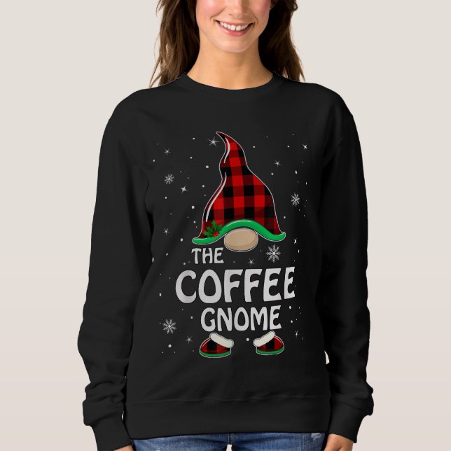 Sudadera Coffee Gnome Buffalo Plaid Mateo Familia Christine (Anverso)
