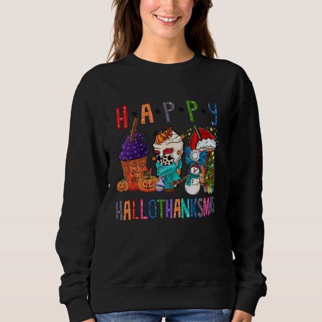 Sudadera Coffee Halloween Thanksgiving Christmas Happy Hall (Anverso)