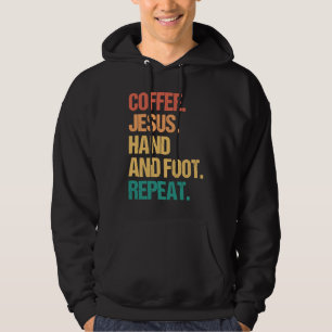 Sudadera Coffee Jesus Hand and Foot Repetir juego de cartas