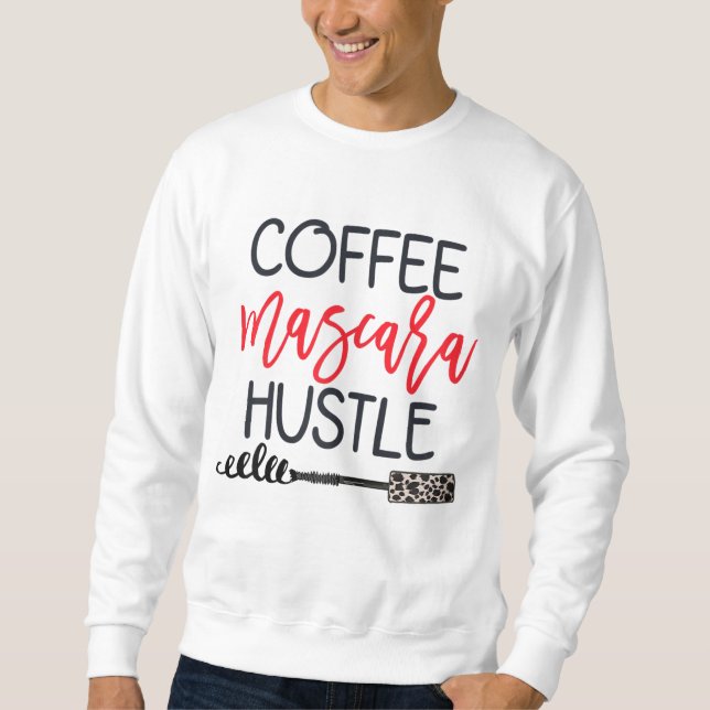 Sudadera Coffee Mascara Hustle Leopard Cute Makeup Cita de (Anverso)