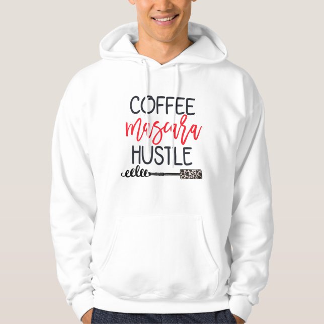 Sudadera Coffee Mascara Hustle Leopard Cute Makeup Cita de (Anverso)