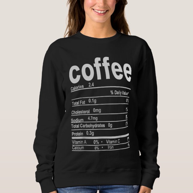 Sudadera Coffee Nutrition Hacts Graciosa Navidad de Acción  (Anverso)